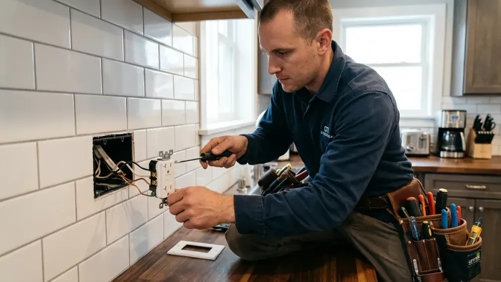 Emergency electrician providing outlet, gfci & light switch repair near me